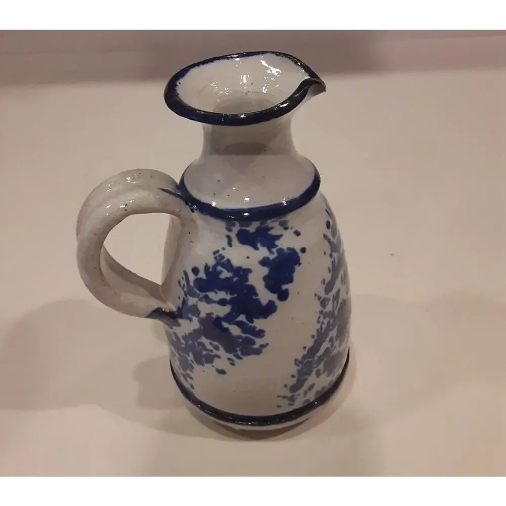 Artist Signed Stoneware Mini Pitcher Versatile Decor 5.25